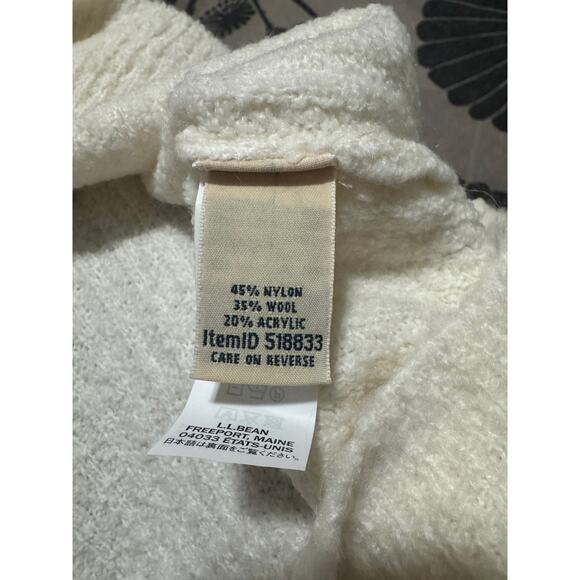 L.L.Bean Cream Bouclé Quarter Zip Pullover – XL Petite Cozy Comfy Quiet Luxury - Picture 6 of 6